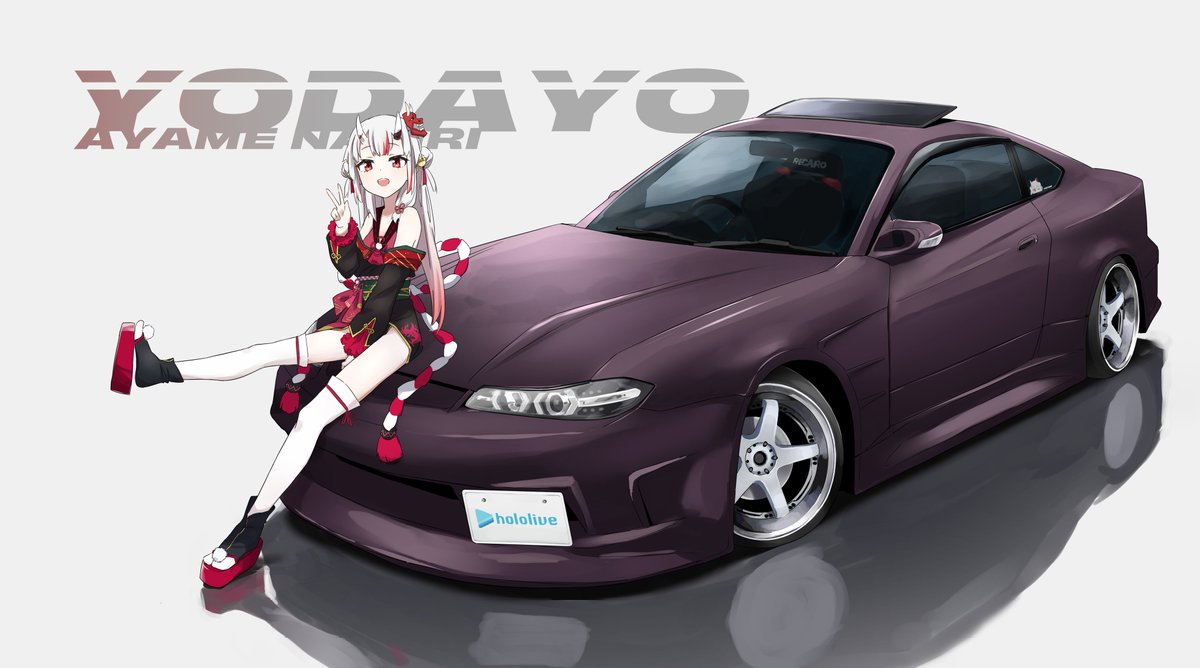 百鬼あやめ 「車描くの難しいよね 」|囲碁ミクのイラスト
