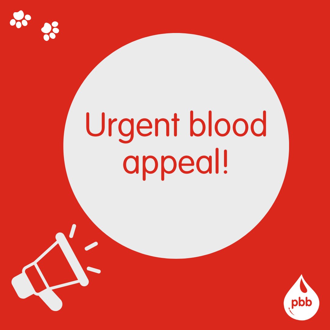 📢 Urgent blood appeal!

Our current blood stock levels are running low, and we need more donors to come forward as lifesavers 🩸

If your dog is a donor and there is a session near you, please consider booking them on the app 🐶

Thank you for your support 🩸❤