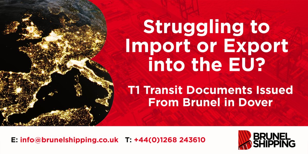Are you exporting from the UK to EU? Brunel are now able to issue #T1 Transit Documents in #Dover as well as fully inclusive door to door transport solutions.📝🚚