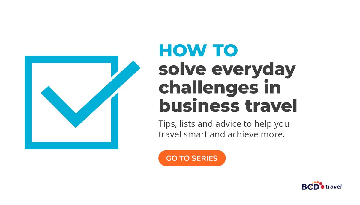 BCDTravel's tweet photo. Are you managing #BusinessTravel and wondering how to easily solve some of the everyday challenges? BCD has some great #checklists for you: https://t.co/7RItIv7I39

#BCDHowTo #BCDTravel https://t.co/64ocCqDqpS