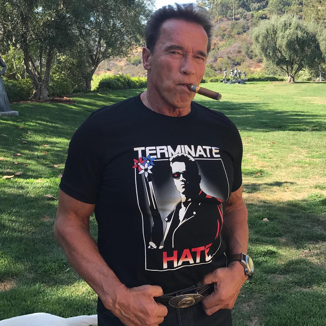iakberlin's tweet photo. Arnold @Schwarzenegger heute in Auschwitz: "Ich bin Zeuge der Ruinen eines Landes, das von den #Nazis zerstört wurde. Ich habe aus erster Hand gesehen, wie dieser #Hass außer Kontrolle geriet, und ich teile diese schmerzhaften Erinnerungen mit der Welt. #TerminateHate #niewieder https://t.co/QIvlOjn2zg