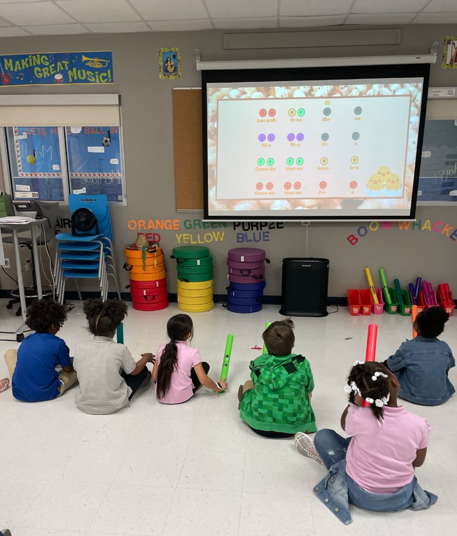 DeckerESMusic's tweet photo. We introduced boomwhackers with "Los Pollitos" yesterday with Ms. Glass' 1st grade class. The kids had a great time reading the notes and playing instruments in a group to this song! @DeckerES @Manor_FA #scholarsfirst https://t.co/lE6MgBPdYQ
