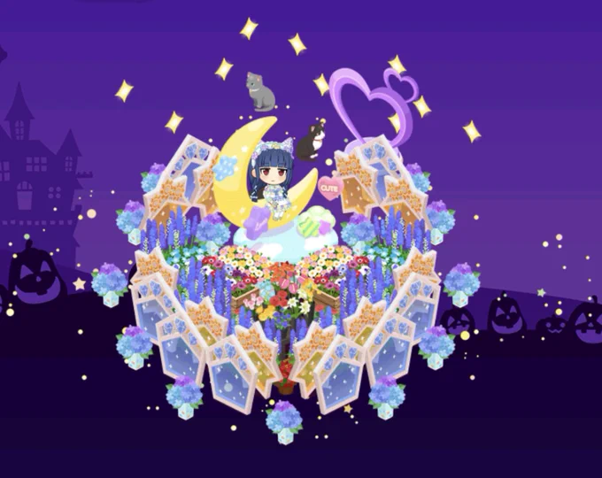 もっかいチャレンジルーム/キトゥンズガーデン実際はFLAGSHIP背景とポピーの花畑がイメージですけどねぇ|'-`)ビルが邪魔で #デレステルーム #デレステスクショ夜の1枚  #佐城雪美  #佐城雪美誕生祭2022  #佐城雪美生誕祭2022 