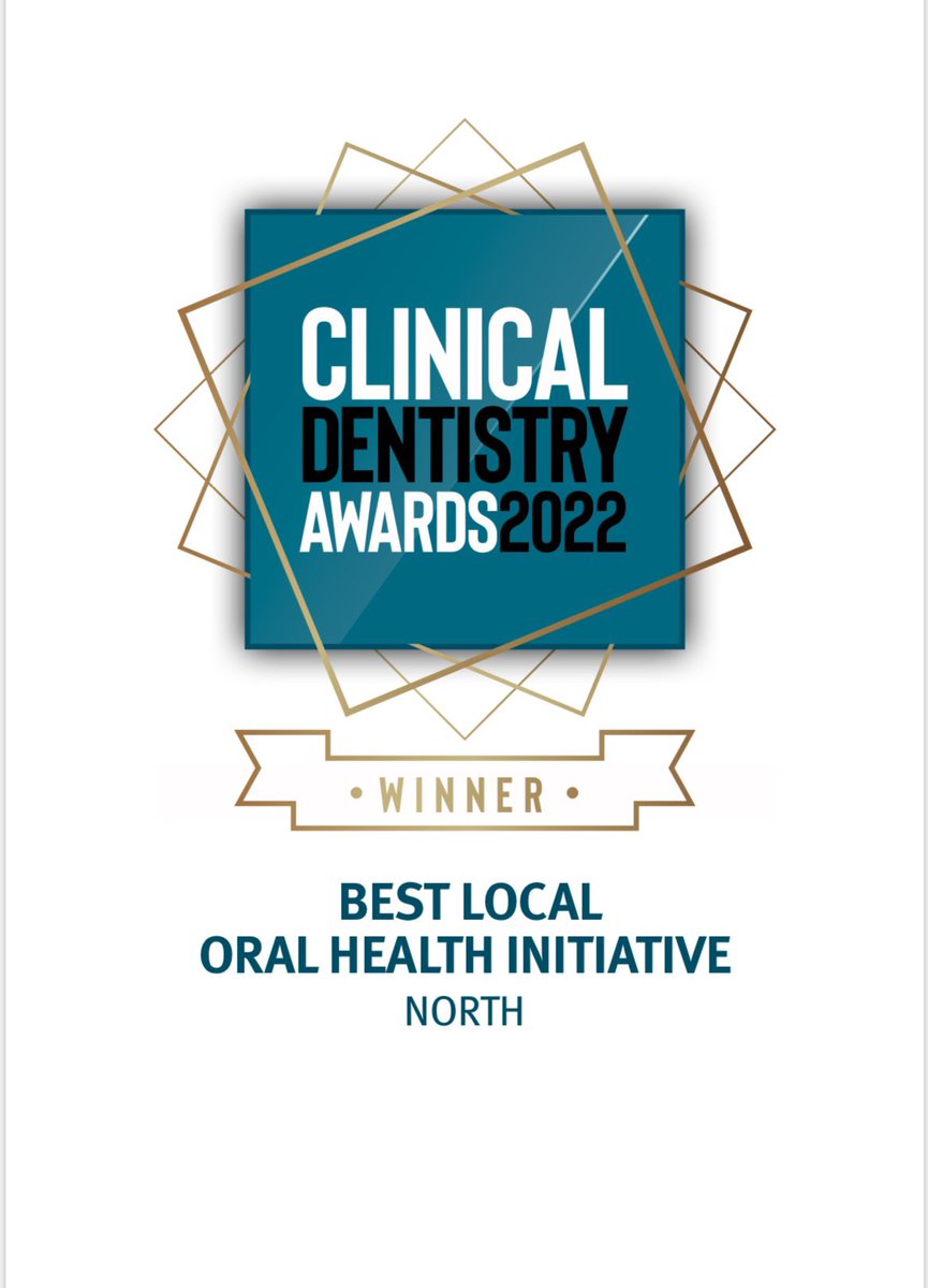 BDCFToralhealth's tweet photo. We are delighted to announce that we won the ‘Best Local Oral Health Initiative North’ for the Bradford Babies Brush Campaign @BDCFT @annemariedorri2 @jo_howes @nicholajbell @SharonSwalker #clinicaldentistryawards #Bradfordbabieskeepbrushing https://t.co/mM916WDJ4C