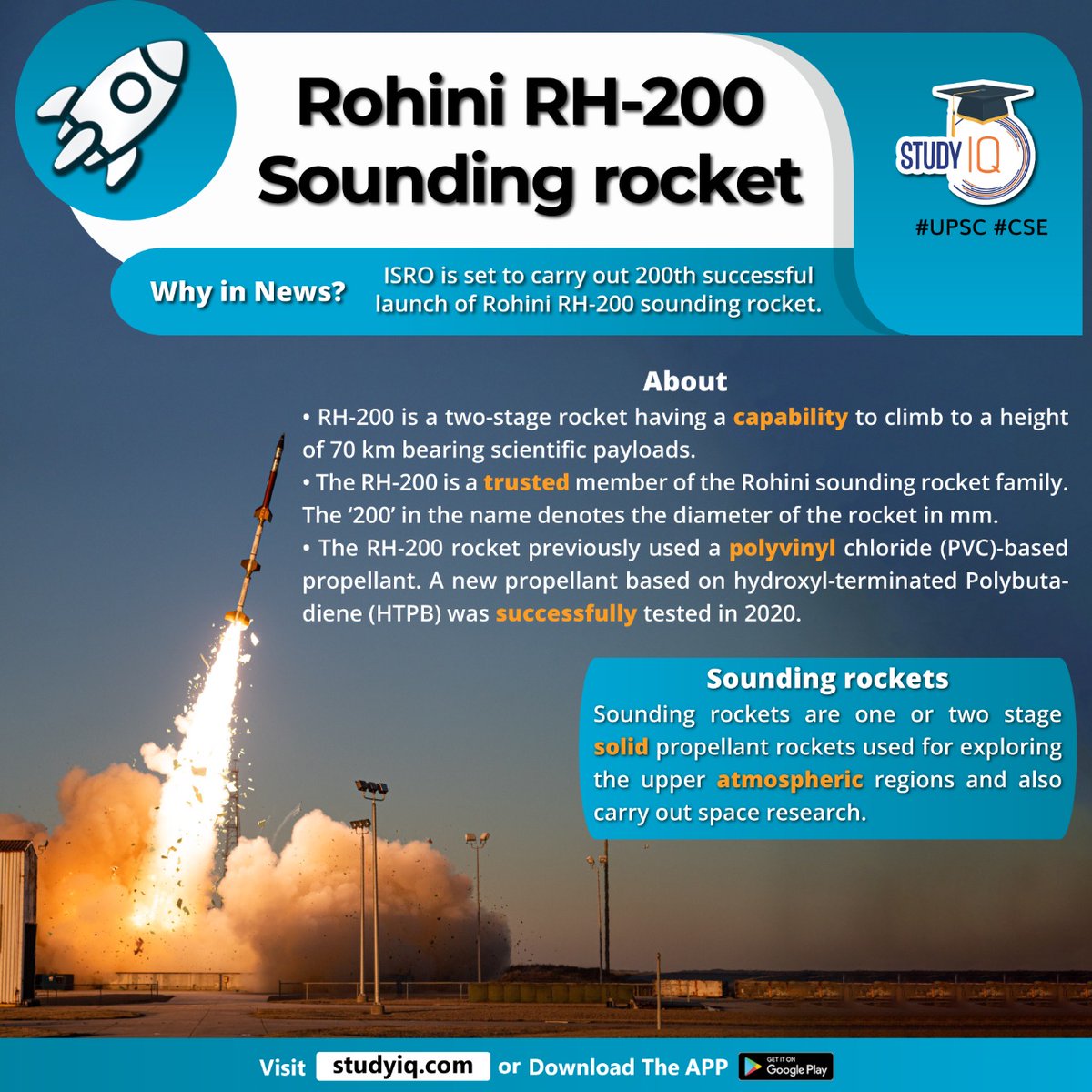 bankiqeducation's tweet photo. #Rohini RH-200 #Sounding #Rocket
#rohinirh200 #rh200 #soundingrocket #rohinisoundingrocket #isro #rocketcapability #scientificpayloads #rohinisoundingroketfamily #polyvinyl #pvc #propellant #hydroxylterminated #polybutadine #htpb #atmospheric #upsc #cse #whyinnews https://t.co/Pp4SKEFXnv