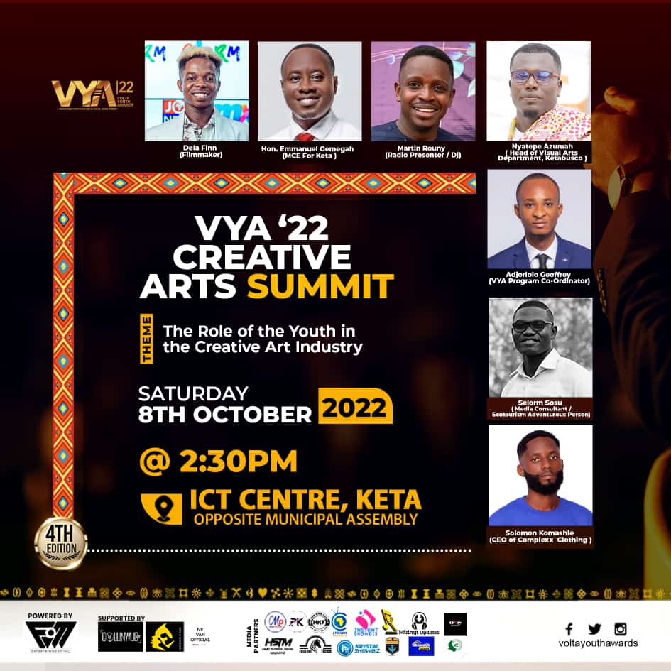 krystal_showbiz's tweet photo. Official Speakers For @voltayouthaward  Creative Arts Summit!!
@delafinngh @emmanuelgemegah @martin_rouny @iamnyatepe @ajorlologeoffrey @detraveling_fotografa @complexxclothibg https://t.co/sKKznPgmaa