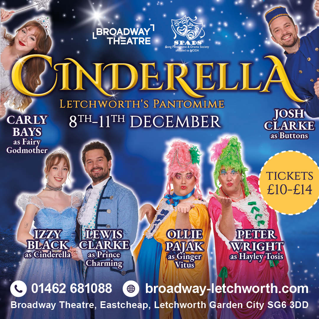 SPADSLetchworth's tweet photo. Coming this December to The Broadway Theatre...🎭💜✨

Pantomime returns to Letchworth! Tickets already selling VERY fast! You can yours here 🎟️🎟️https://t.co/3iO8ZWPXBU https://t.co/kpjHJ5R8mS