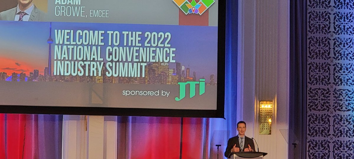 @AdamGrowe kicks off the 2022 National Convenience Summit at the Omni King Edward Hotel to a full house. #convenience #conveniencecan