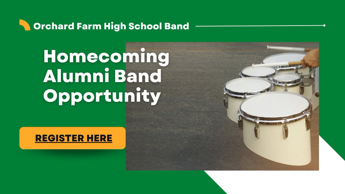 Calling all OFHS Band Alumni! We would be thrilled to have you join us in the football stands for some pep tunes on Friday October 7, 2022. Dust off your old horn and take a walk down memory lane! Register with this link: docs.google.com/forms/d/e/1FAI…