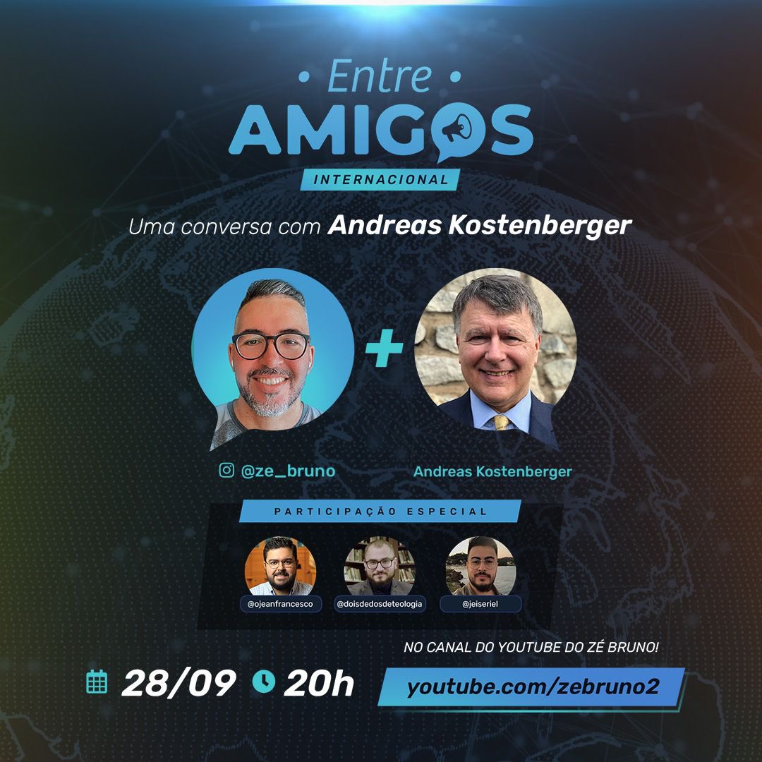 Hj o papo será com o Dr.Andreas Kostenberger, autor de várias obras como “Convite a interpretação bíblica”, “Deus, Casamento e Família” e seu + novo lançamento “Introdução ao NT” dentre outros. E estarei na cia dos amigos Jeiseriel, <a href="/doisdedosdeteo/">Yago Martins</a> e <a href="/jeanfrancesco/">jean gomes</a>. Espero vcs!