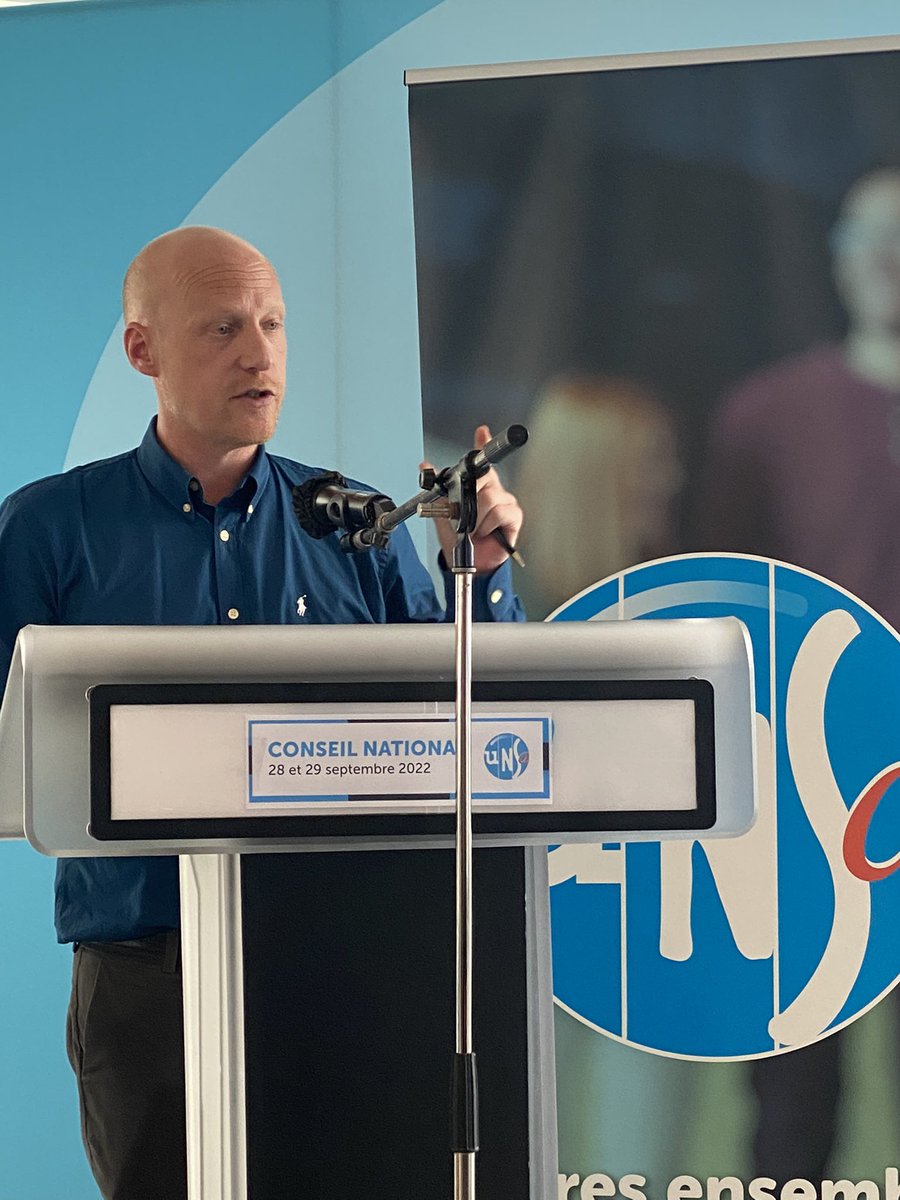 MondonGilles's tweet photo. Intervention de Yann Lebaron Sec.Général de @FDUNSASANTE intervenient au #CNUNSA 
🔹Action syndicale Hospitalière du 27sept
🔹Situation et indemnisation des travailleurs de nuit
🔹Développement syndical
🔹Combat sans faille contre la réforme des retraites https://t.co/I6ahKvvrzb