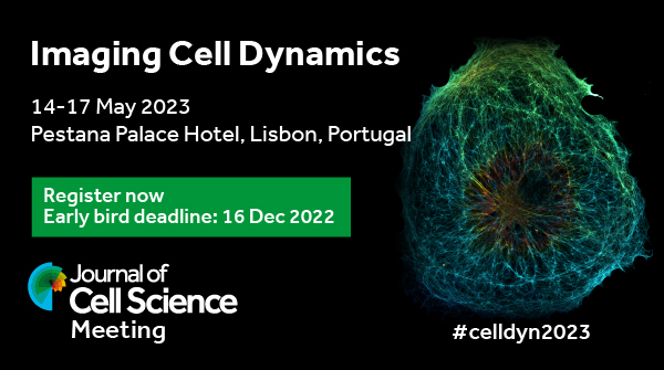 Registration is now open for our 2023 Journal Meeting 'Imaging Cell Dynamics', organised by Erika Holzbaur @ErikaHolzbaur, Jennifer Lippincott-Schwartz @JLS_Lab, Rob Parton @LabParton and Michael Way @DrMichaelWay Find out more and apply to attend at biologists.com/meetings/celld…