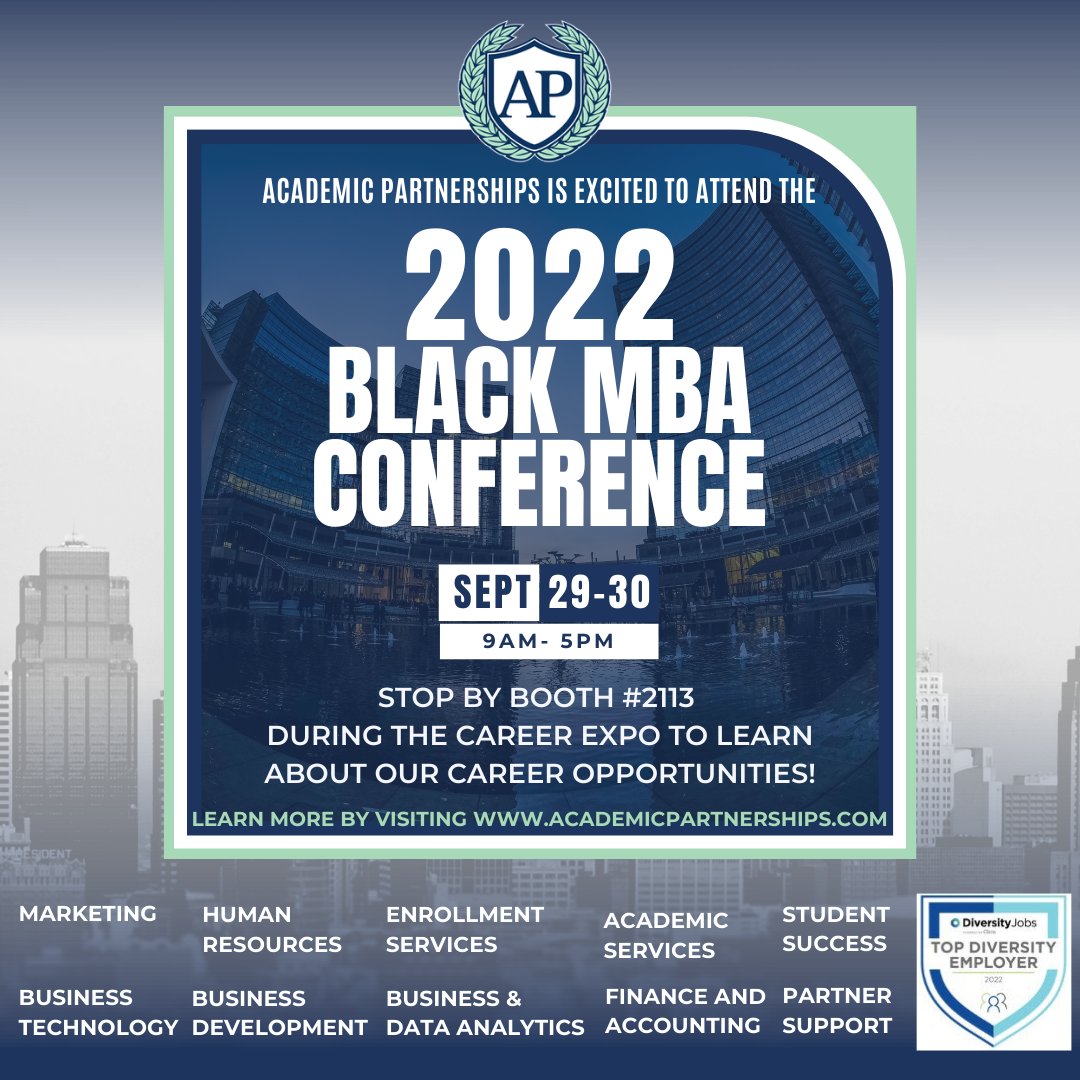 APartnerships's tweet photo. Be sure to visit our booth #2113 tomorrow and Friday, as we will be attending the 44th Annual NBMBAA® Conference & Expo in Atlanta. Stop by, to find out what career opportunities we may have for you!
#HBCU,
#DEIB
#bmba
#blackmba
#NBMBAA https://t.co/4djQ451gEX
