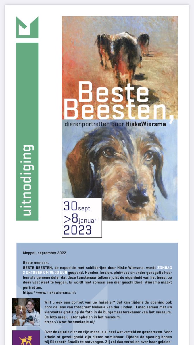 ‘Beste Beesten’, Stedelijk Museum Meppel, 30.9 t/m 8.1.23. #schilderijen #tentoonstelling #hiske #stedelijkmuseummeppel
