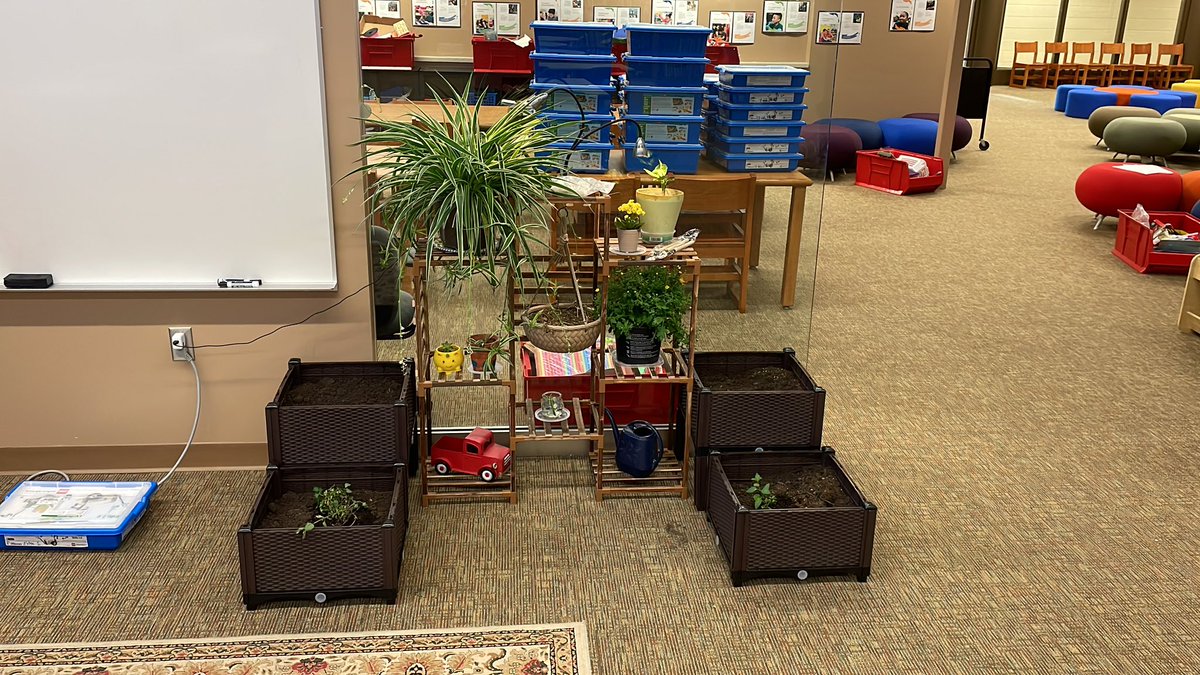 We are trying a little gardening in the Salem Hills Steam Lab. Kids are excited about the science, responsibility and fun. They also say it just makes the place look better.