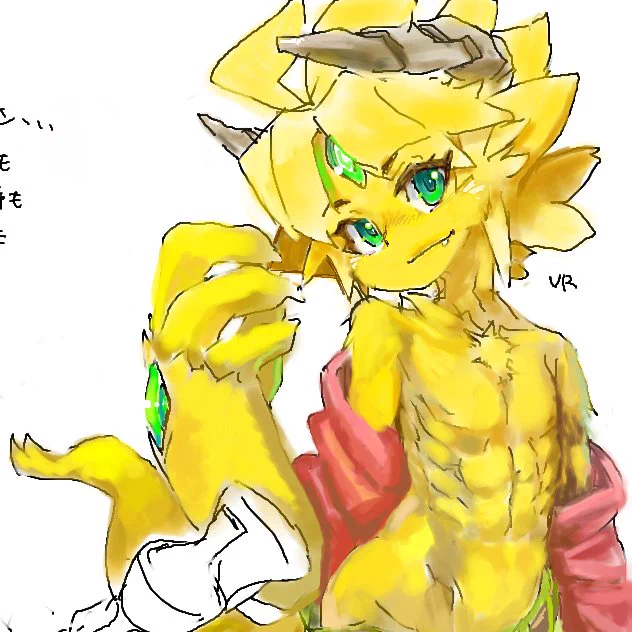 許可頂いたので掲載かつてVRさん()が描いてくださったリシュウ君(とコミネ君) 