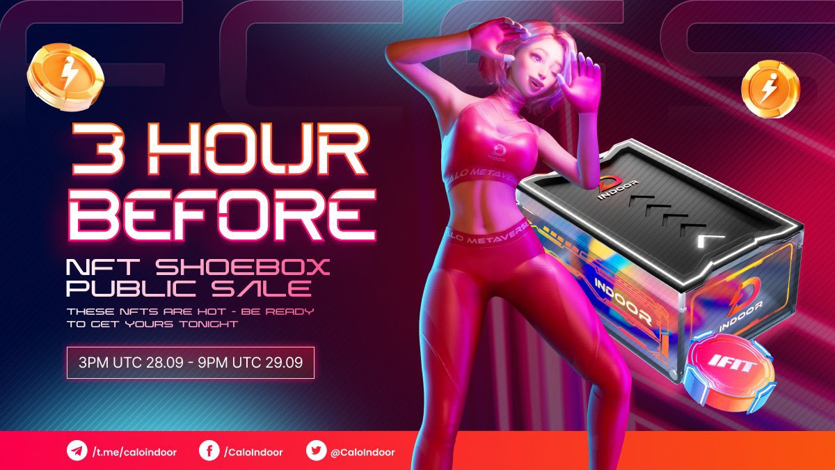 CoinLAB_Offi's tweet photo. If you missed the latest chance to buy @CaloIndoor NFT shoeboxes with #CoinLAB, here comes the #FCFS sale on their official D-apps!
🔸 Time: 3PM UTC 28.09.2022 to 9PM UTC 29.09.2022 @ https://t.co/8oqGEUAdzL https://t.co/dUVdi6GQOT