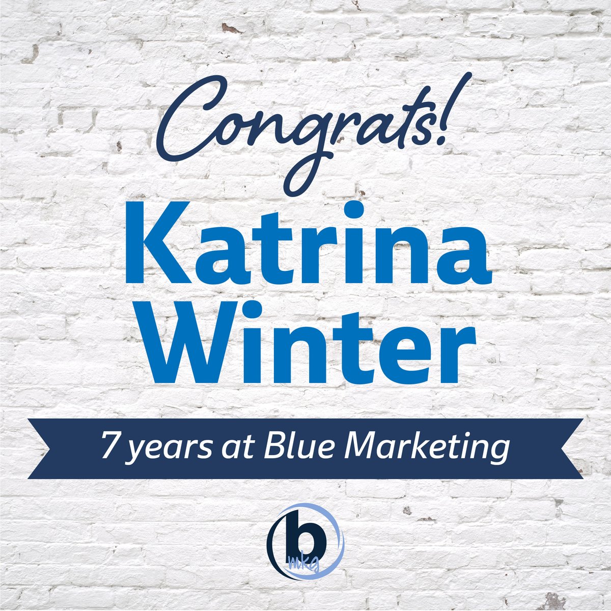 BlueMarketingIN's tweet photo. Congratulations Katrina on 7 years at Blue Marketing! We value everything that you do for us! https://t.co/oSDVv6HbYI