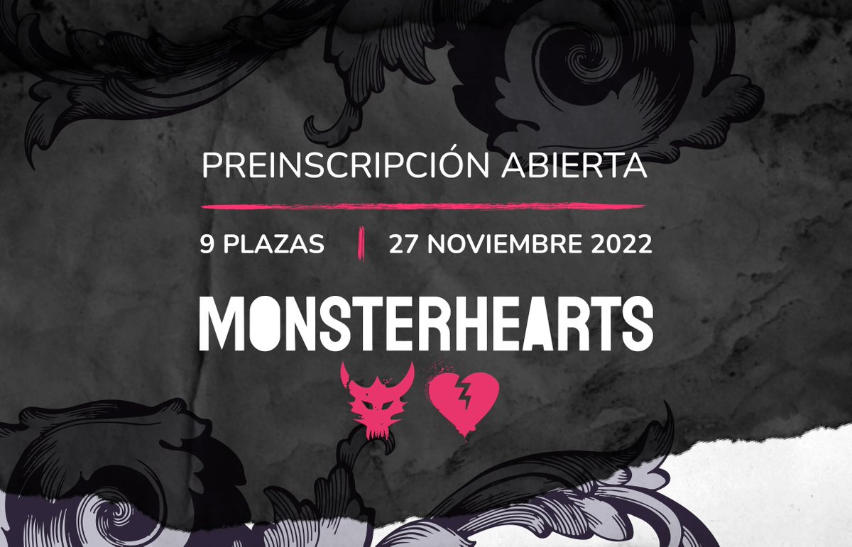 Ya podéis inscribiros en el Prólogo para la Crónica de Monsterhearts. Formulario de inscripción: buff.ly/3BPFQRe  

👥 9 Plazas
🗓 26-27 | 11 | 22
📍 Málaga

#Monsterhearts #LARP #RolenVivoMalaga
Tenéis toda la info en la web: buff.ly/3E1sSma 

👾💜