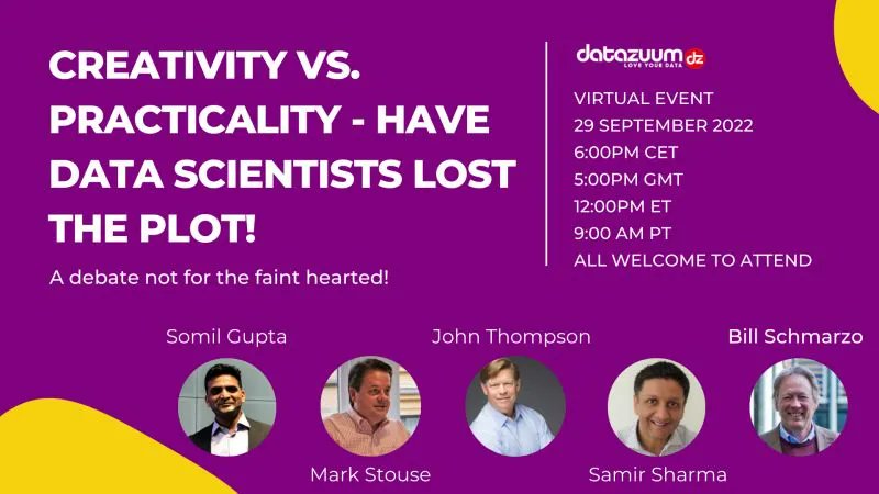 thinkers360's tweet photo. Creativity vs. Practicality have data scientists lost the plot! https://t.co/Suu6F2ObyC via @johnkthompson60 on @Thinkers360 #Analytics #BigData #Innovation https://t.co/tNGJ6z634x