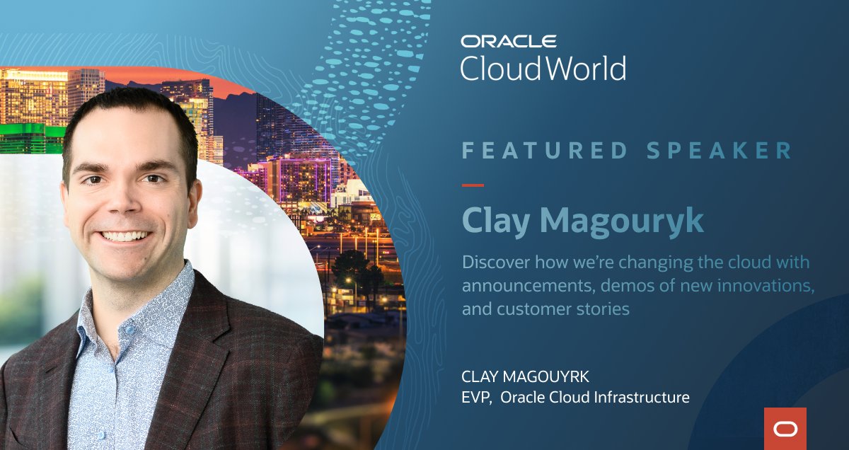 Clay Magouyrk is ready for #CloudWorld. Are you? Join us for Clay’s mainstage keynote showcasing the evolution of the cloud ☁️ social.ora.cl/6016MZdBY