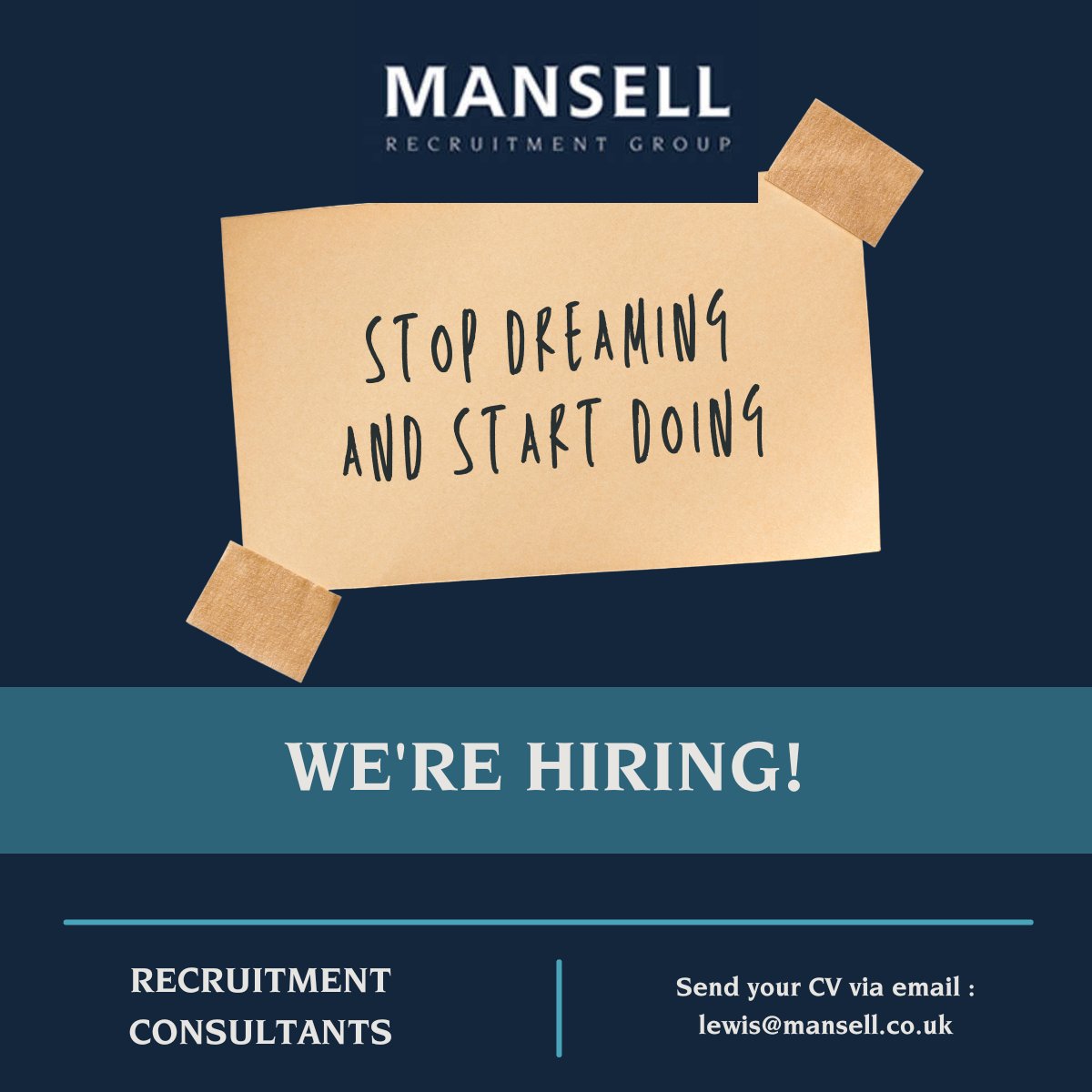 mansellrec's tweet photo. WE'RE HIRING FOR RECRUITMENT CONSULTANTS

For more information or to apply today:
Contact Lewis Mansell 📞 01293 404050
Send your CV to 📧 lewis@mansell.co.uk
Visit our website 🌐 https://t.co/BPN6Dd2l9c

#hiring #business #team #work #job #management #training #environment https://t.co/ksj95eT8br