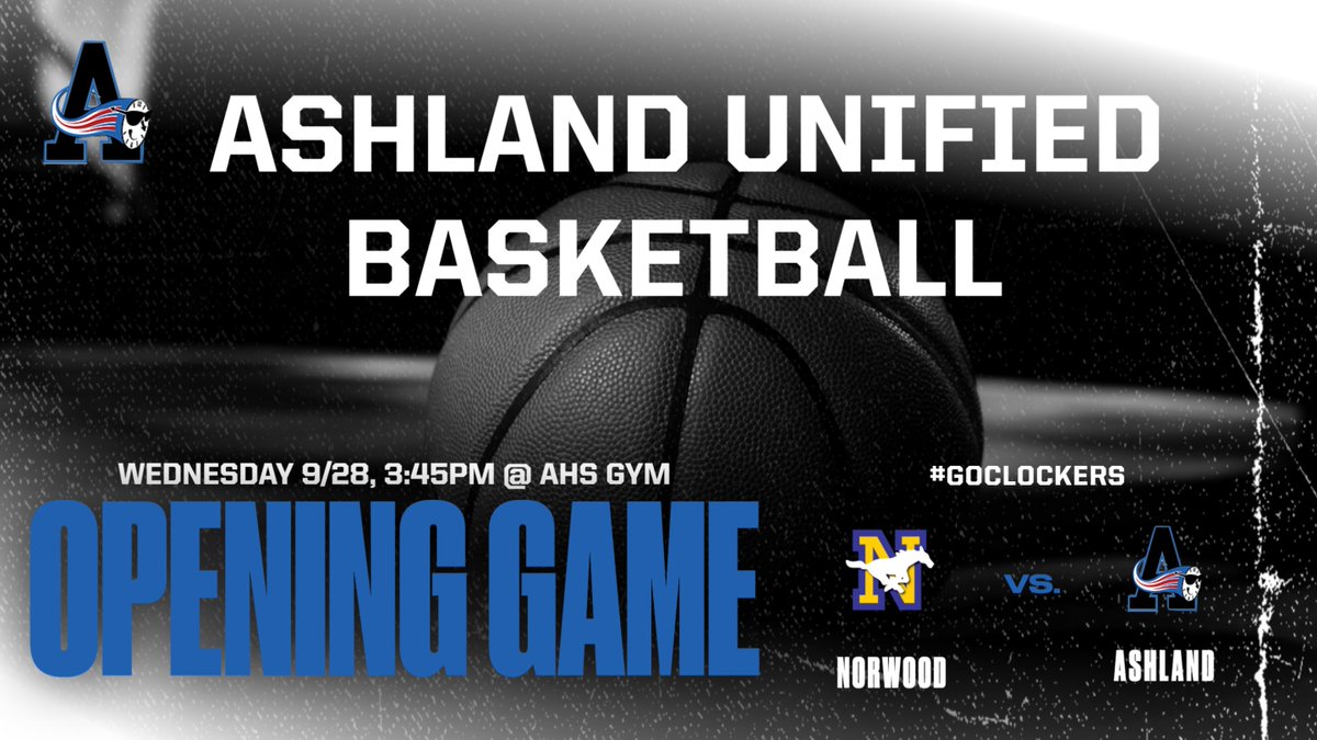 ClockerAD's tweet image. BREAKING NEWS: Today will be Ashland's first ever UNIFIED BASKETBALL game! We will host Norwood at 3:45 at AHS.  Come support the team!!!! @ClockerClub @ClockerNation @Kstcoeur @MrsELachapelle @Ms_Sullivan_AHS @AshlandSuper @ClockerTalk @ashlandmass @AshlandPolice @AshlandMAFire