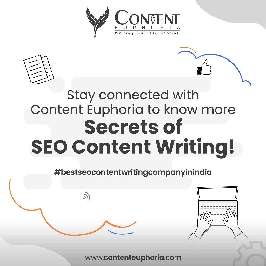 The SEO content writers of Content Euphoria are well-versed with these practices and create content that ranks well and engages with the reader.

#contenteuphoria #contentwritingtips #seoblog #blog #seowriting #blogwriting  #seocontentwriting #bestseocontentwritingcompanyinindia