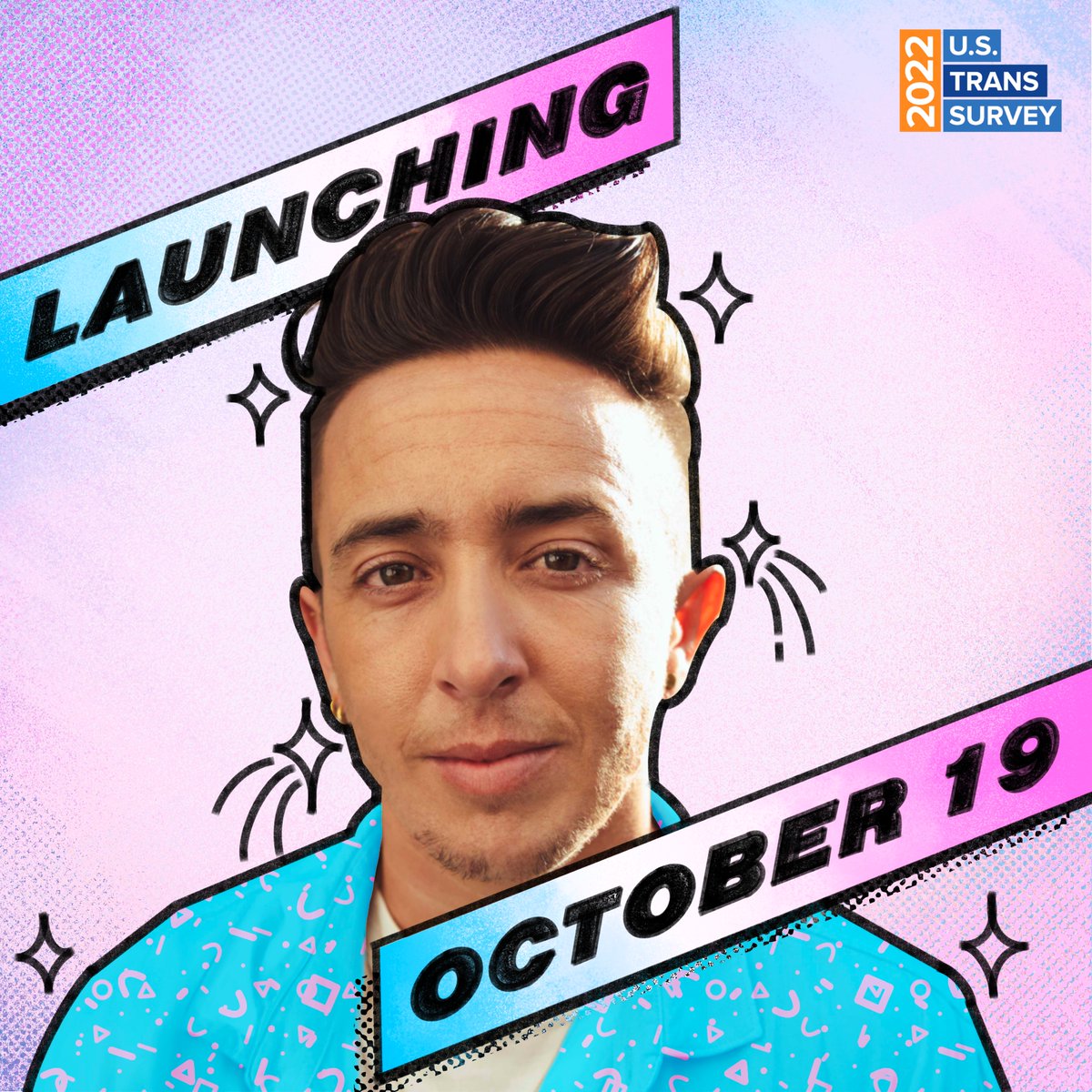 TransEquality's tweet photo. You’ve been asking, and now we can finally share! The U.S. Trans Survey will launch on October 19. 

That’s right: we’re officially three weeks away! Sign our pledge to get updates from us as the survey gets closer.  https://t.co/jCc0s7IC1w https://t.co/7PBXHSWd8d