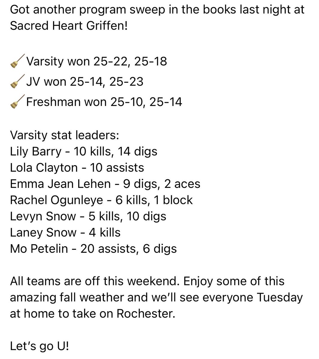 Game Recap Tuesday night