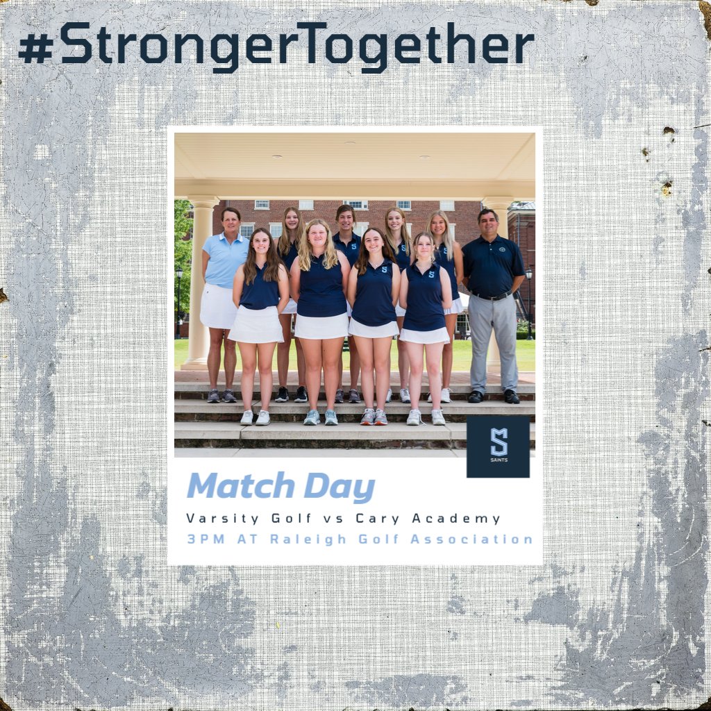 SMSAthleticsNC's tweet photo. It's a home course match for the Varsity Golf Team. They will take on Cary Academy for an all important TISAC competition. Tee time is 3PM, good luck today! #StrongerTogether #GoSaints #GreatestYear https://t.co/CxRAjDfUB7