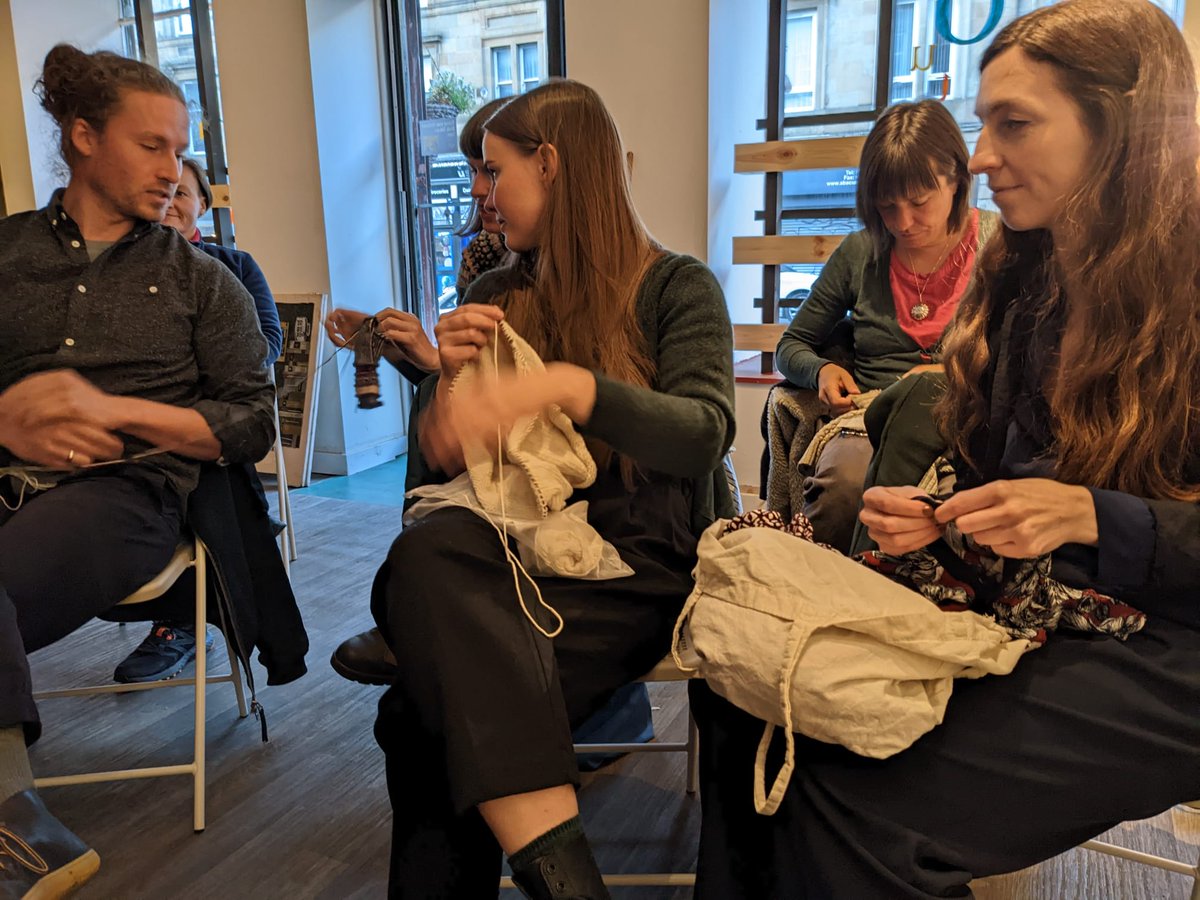 journeysinbtwn's tweet photo. Thanks to all who came to a very special #kvöldvaka - last event @OutwithThe, one of top 8 indie bookshops @TheSTStyle this week. 

Deep satisfaction to witness the making &amp; mending which went on - remotely &amp; in store - even as the shop is being unmade. 

To next chapters... https://t.co/chv2OlbbdA