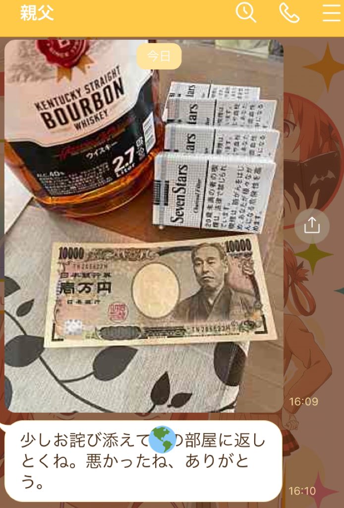 親父に貸した1万円返ってきたので一体何があったのかと思ったら1パチで26000円勝ったそうです。 