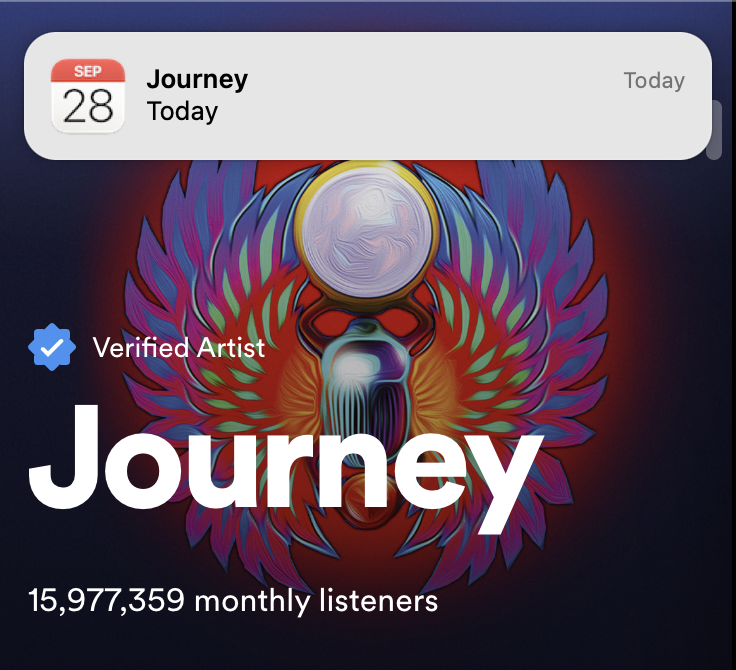 What's Happening? 
<a href="/JourneyOfficial/">JOURNEY</a> #journey  <a href="/Bandsintown/">Bandsintown</a>