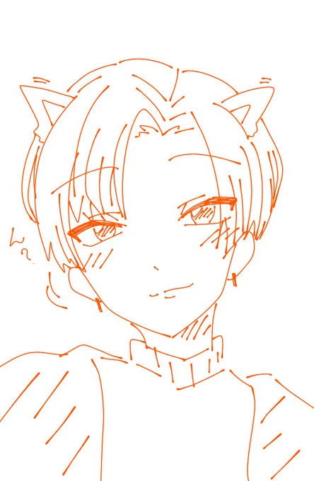 新君の存在?がえっちだなぁて思いながら描いたらくがきネコ耳つけたくて 