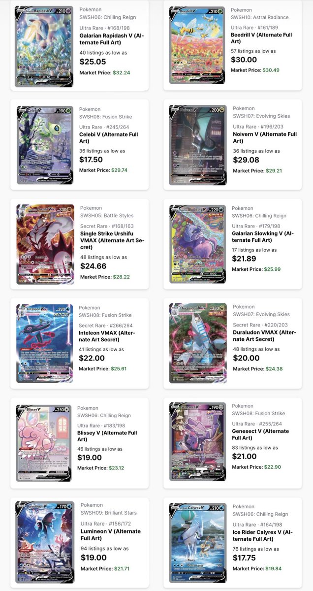 wonnderboyjavi's tweet photo. All 59 Alt Arts from SWSH excluding Trainer Gallery cards https://t.co/CV1LGxJ2Vv