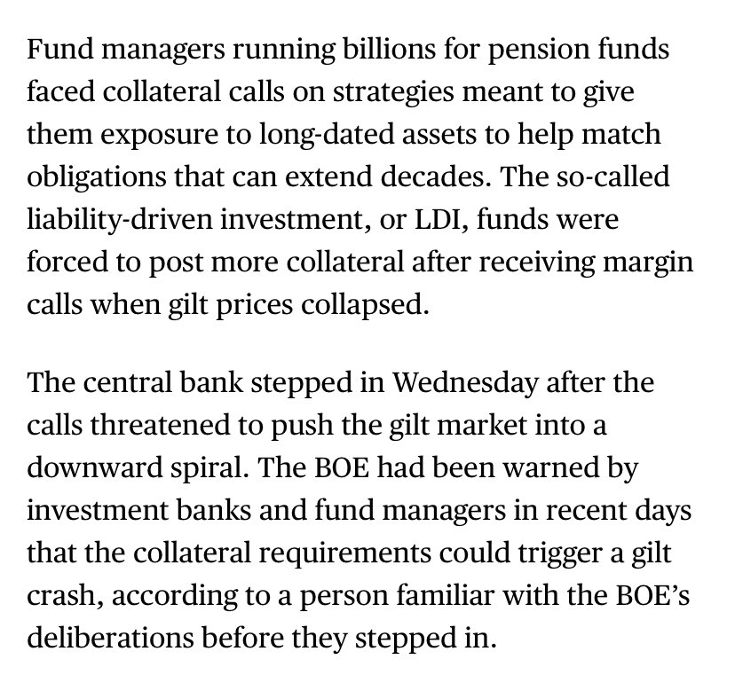 Bank of England stepped in to stem potential margin calls in their bond market, after warnings from investment banks and fund managers.

And they call this system ‘free market capitalism’.