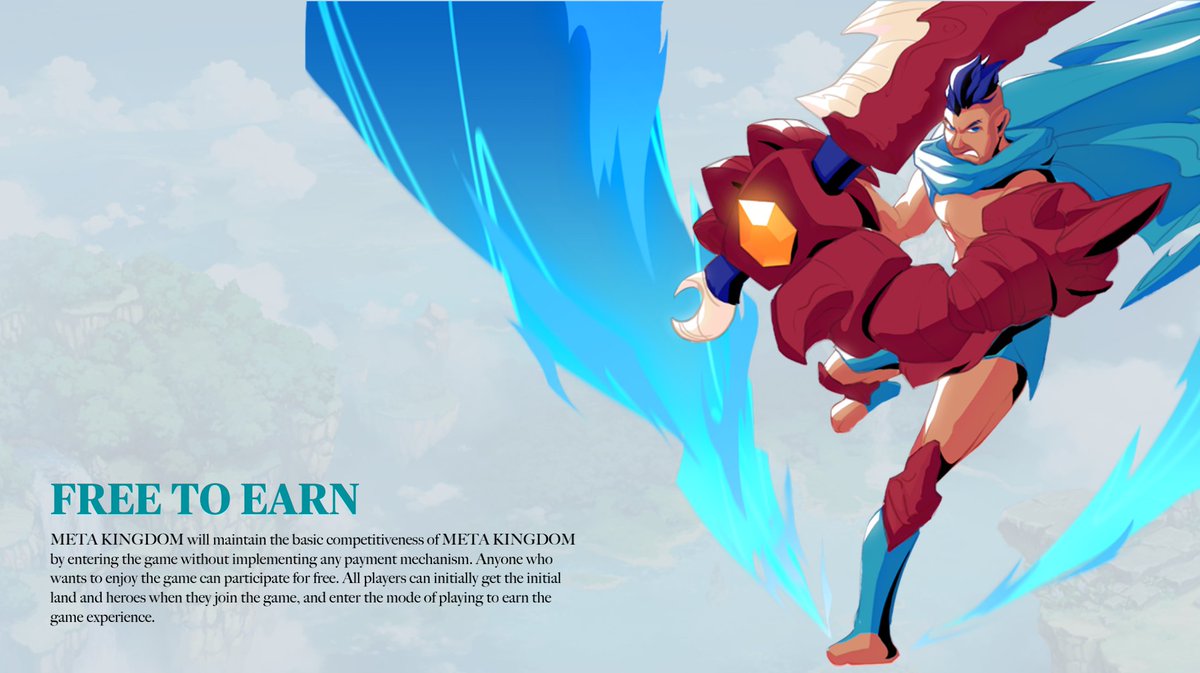 MetakingdomGame's tweet photo. METAKINGDOM will maintain the basic competitiveness of METAKINGDOM by entering the game without implementing any payment mechanism.
#NFT #web3 #Blockchain #crypto #metaverse #GameFi #Metakingdom https://t.co/eERY2RTNJm