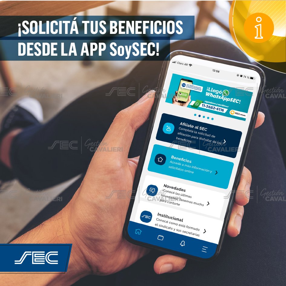 ¡SOLICITÁ TUS BENEFICIOS DESDE LA APP “SoySEC”!

Tramitá el voucher de pañales

Solicitá el beneficio de ortodoncia

Pedí el kit de útiles gratuitos 

¡Y mucho más!

Descargala ingresando en qrco.de/bcSnSa 

+info beneficios.sec.org.ar/SoySEC
