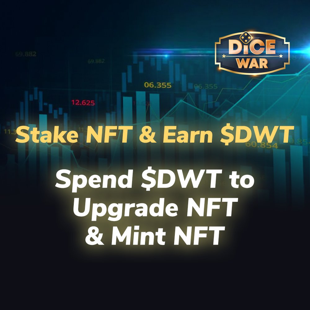 Staaaking? ! Stake to earn $DWT

Holder may choose to stake DiceWarNFT(DWN) to start earning passive DiceWar ERC20 Token($DWT)

$DWT will be used to Mint NFT, Level Up your NFT and many more utility to come when our ecosystem grows!

#DiceWar #DEFI #StakingRewards #Polygon #MATIC