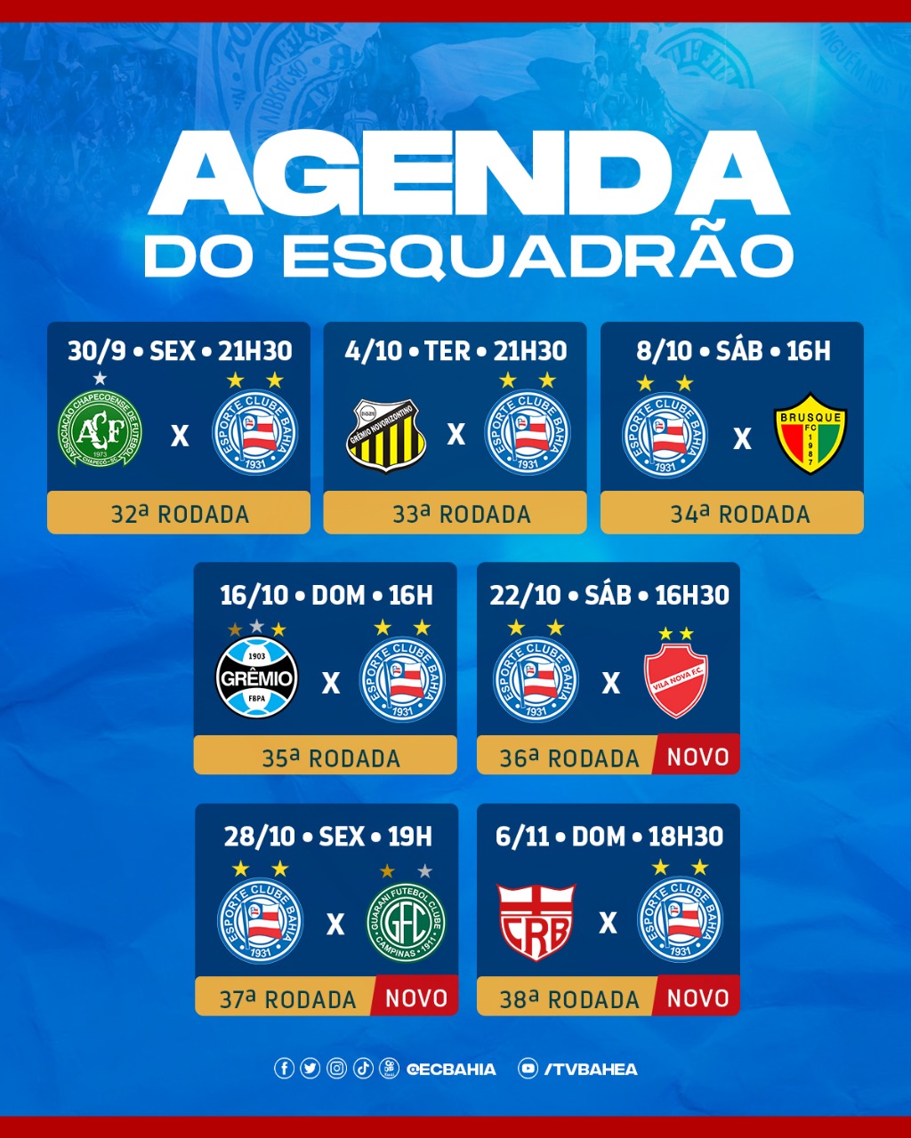 A nova tabela da Série A de 2020, com jogos de agosto a fevereiro