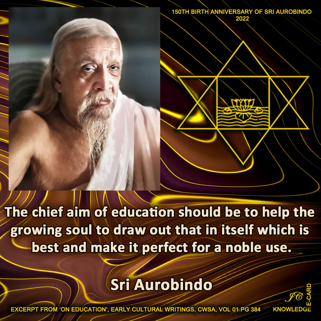 trueseek's tweet photo. "The chief aim of education should be to help the growing soul to draw out that in itself which is best and make it perfect for a noble use."

- Sri Aurobindo 
#SriAurobindo #TheMother #IntegralYoga #Auroville https://t.co/g3cOyBVWJ7