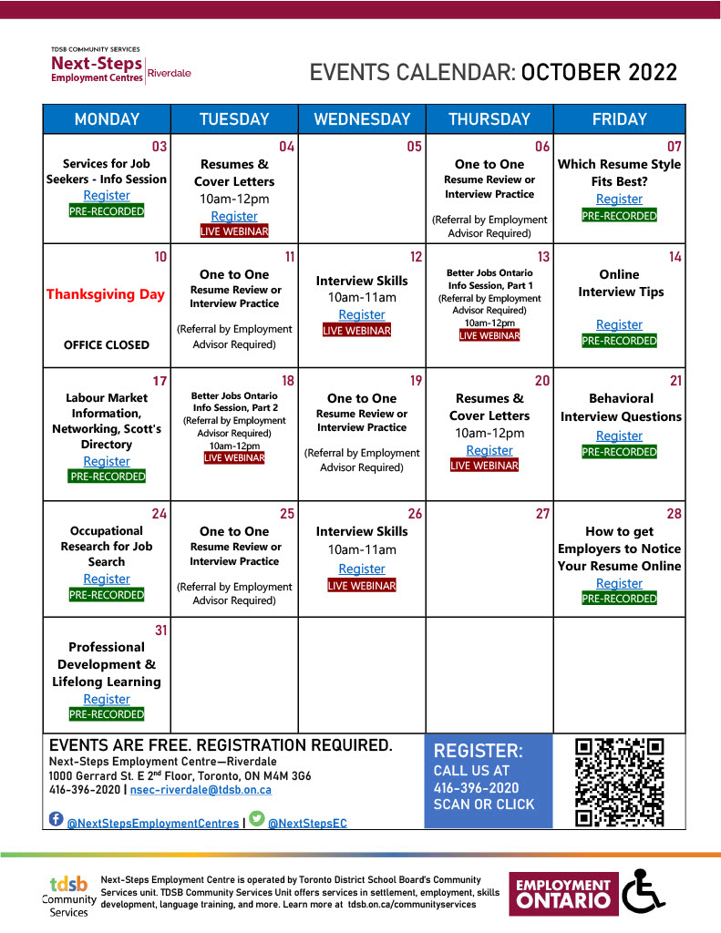 GerrardSquare's tweet image. Next Steps Employment at Gerrard Square
October 2022 Calendar
#nextstepsemployment #shopthesquare