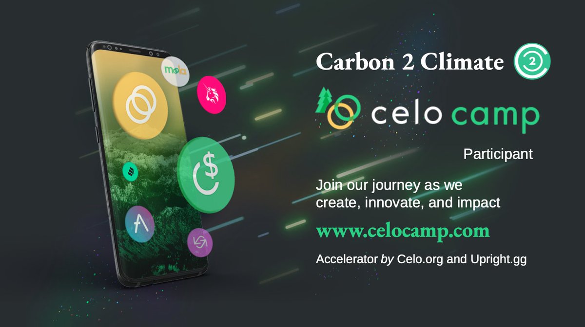 carbon2climate's tweet photo. We're thrilled to announce our participation in @celo_camp batch 6, an 8-week acceleration and mentorship program 🤩
Follow us to join our journey as we simplify #investing in a net-zero carbon future! @UprightVcamps @CeloOrg #BlockchainTechnology #EnergyTransition https://t.co/zUEEzwG3Bu