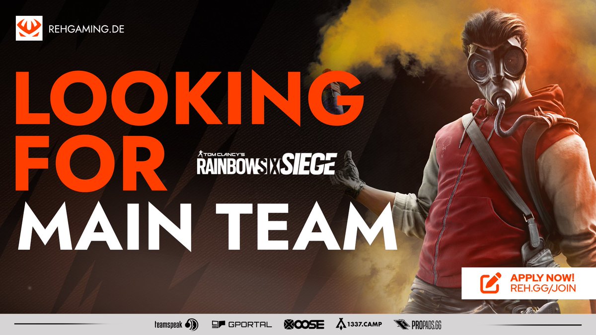 REHGaming's tweet photo. Wir sind auf  der Suche nach einem Main Team für Rainbow Six Siege!

▶️ 18+
▶️ vollständiges Team
▶️ Dia
▶️ feste Ziele
▶️ Kommunikativ 
▶️ Deutsch/Englisch sprachig

Ihr habt Interesse? Dann bewerbt euch jetzt! 👀
✅https://t.co/jwRQswgW12 oder direkt bei @flyingalex_reh https://t.co/YZTNbaGrX7