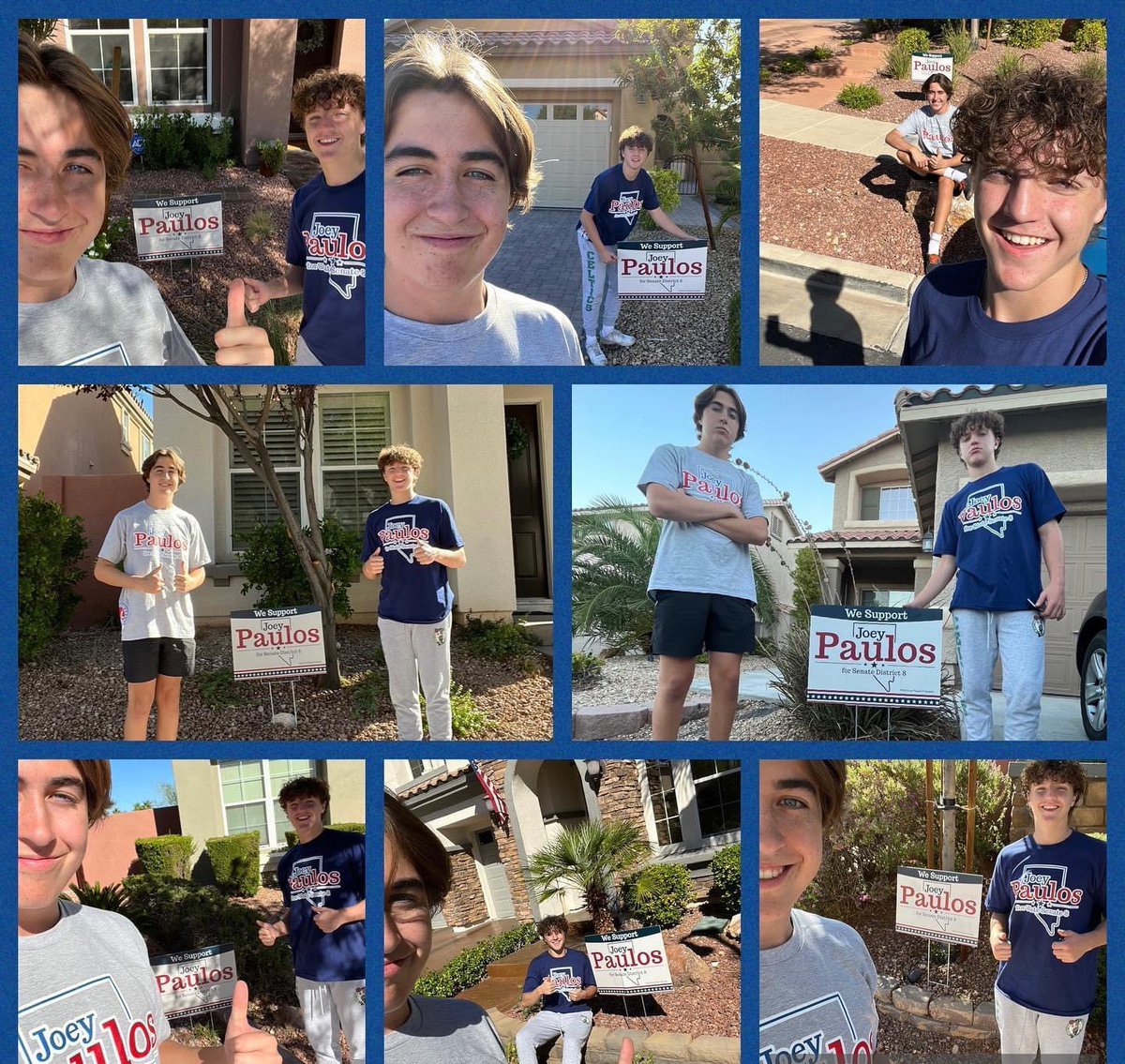 paulos4nevada's tweet photo. #TeamPaulos is unstoppable!! Thanks to two of my hardworking walkers, Gabe & Matthew, we've got 8 new houses with yard signs. Let's keep up the good work!! #Paulos4Nevada πΊπΈ
β
β
β
#statesenate #nevadastatesenate #district8 #lasvegas #nevada #clarkcounty #ccsd #breakupccsd https://t.co/2mdoPAuW0t