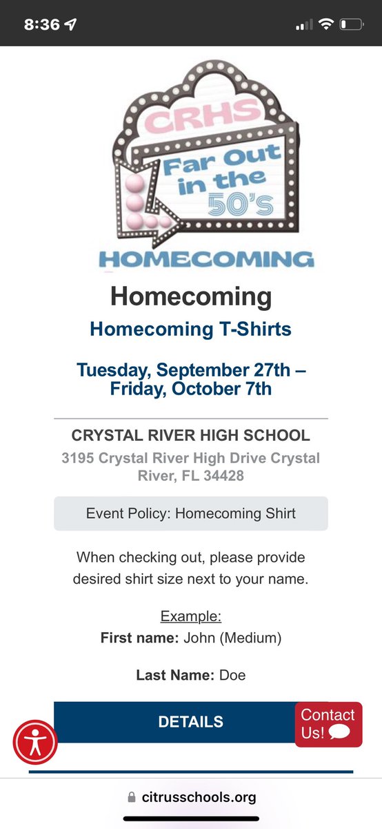 Homecoming T-Shirt are on sale now through the online ticket sales on the district website. Shirts need to be purchased by Sunday at Midnight. Senior -Black Junior- Gray Sophomore- White Freshman- Blue COST- 15.00