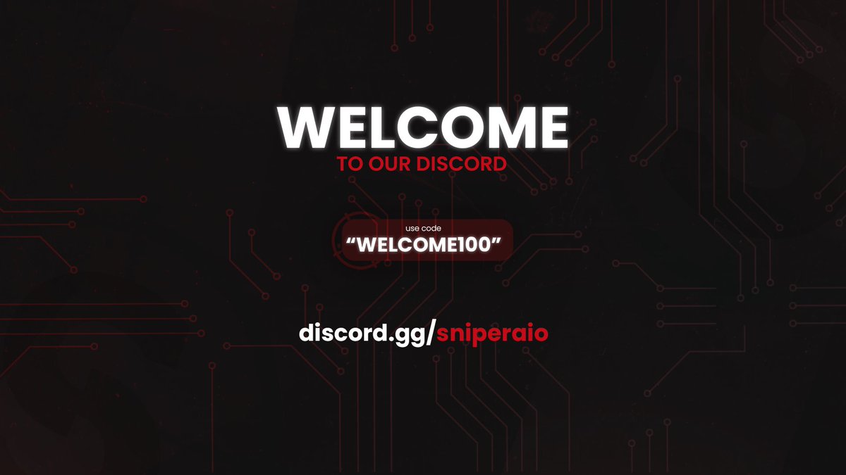 Sniper_AIO's tweet photo. Our Discord is now Live! 🔫

However, you will need a code in order to access it.

Check the pic below, GL! ⚡️ https://t.co/Jk8zzhoiSB