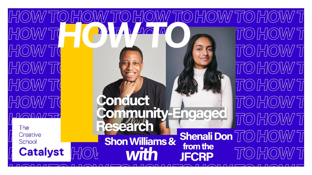 The Creative School Catalyst (@thecatalyst_to) on Twitter photo Join us tomorrow 11-12pm for a guest talk with representatives of the Jane Finch Community Research Partnership to talk about community engaged research following ethical guidelines. To participate online or in-person, please register here: bit.ly/3CgV9DP <a href="/jfcrp_2022/">Jane Finch Community Research Partnership</a> Join us tomorrow 11-12pm for a guest talk with representatives of the Jane Finch Community Research Partnership to talk about community engaged research following ethical guidelines. To participate online or in-person, please register here: bit.ly/3CgV9DP <a href="/jfcrp_2022/">Jane Finch Community Research Partnership</a>