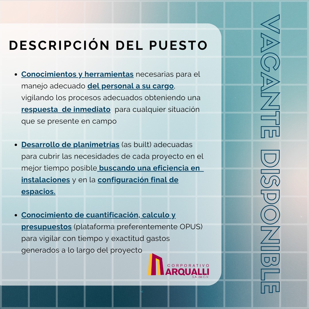 arqualli's tweet photo. Corporativo Arqualli SA de CV INTEGRANDO TALENTO.

😮Forma parte de la familia de CORPORATIVO ARQUALLI😮

📐Cualquier interes mandar correo con CV y Portafolio📐

📩Al correo: info@arqualli.com https://t.co/YKhJwpUit1